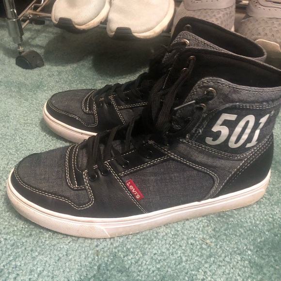 Blue and Jean colored high tops super clean.look great with dark jeans - Picture 3 of 4